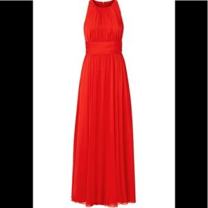 Badgley Mischka Red Chiffon Gown